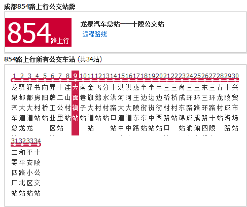 成都公交854路