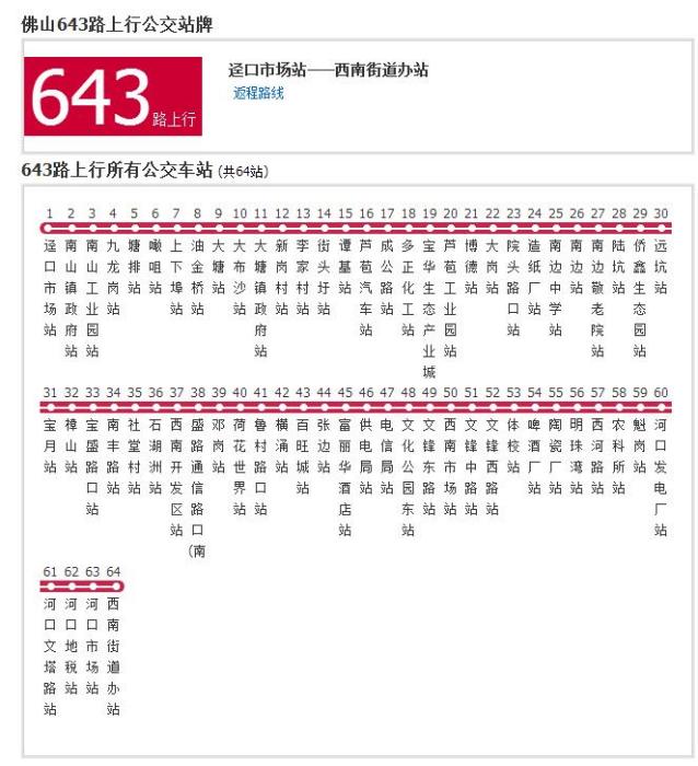 佛山公交643路