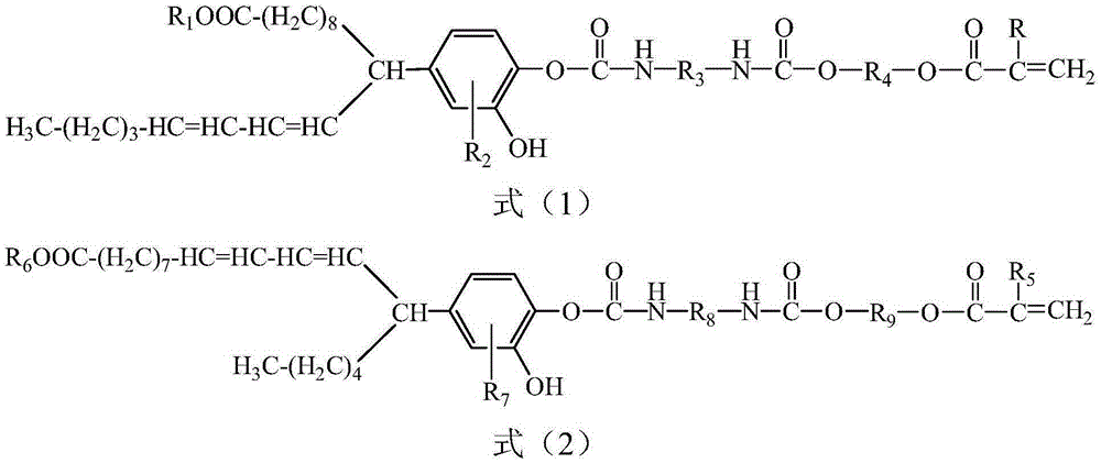 含雙鍵/酚羥基雙UV固化基團PUA預聚物及製備方法和套用