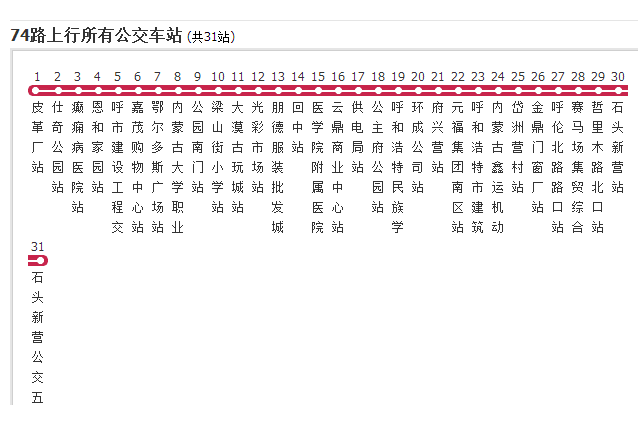 呼和浩特公交74路