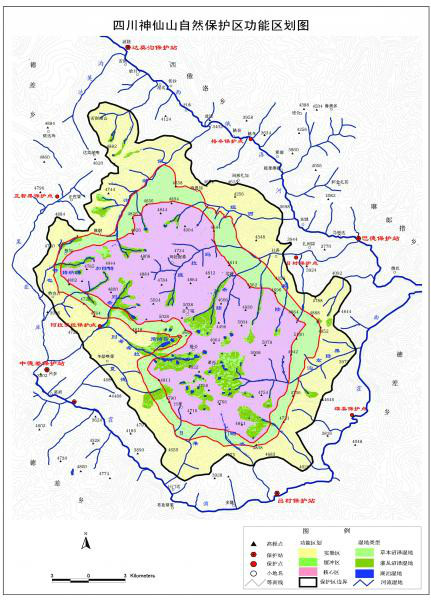 四川神仙山省級自然保護區區域範圍