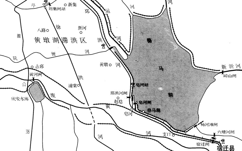 駱馬湖防洪工程分布圖