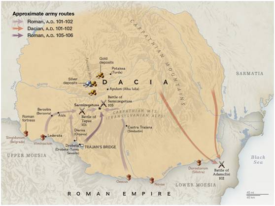 圖拉真發動的達契亞戰爭形勢