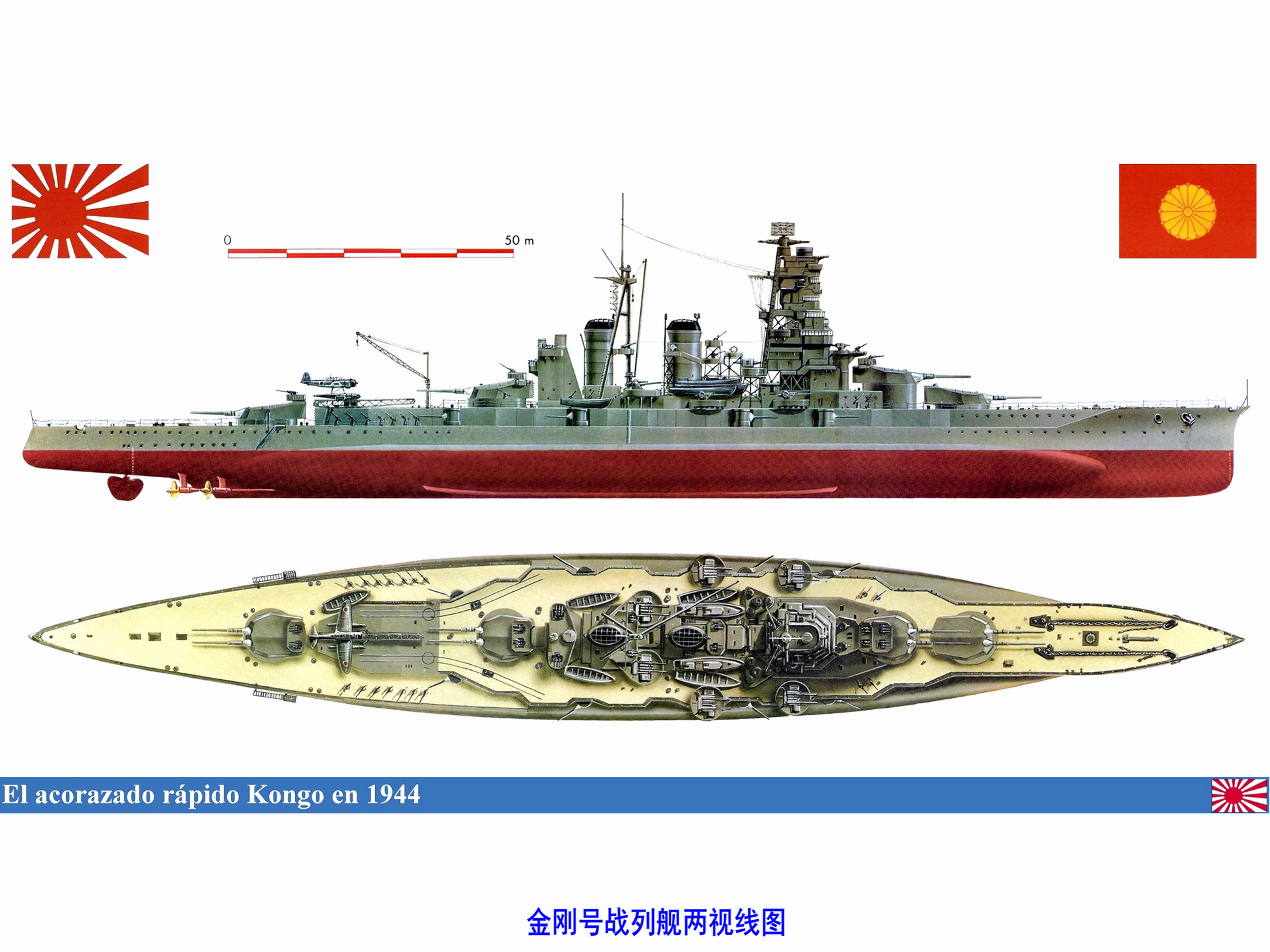 金剛號戰列艦兩視線圖