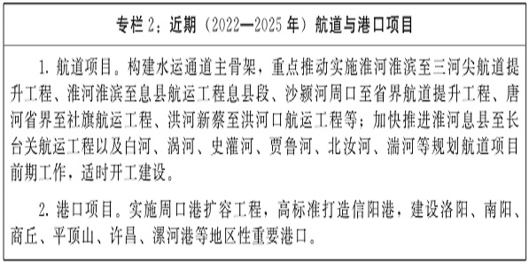 河南省內河航道與港口布局規劃（2022—2035年）