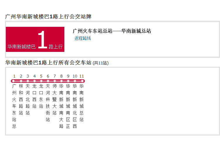 廣州公交華南新城樓巴1路