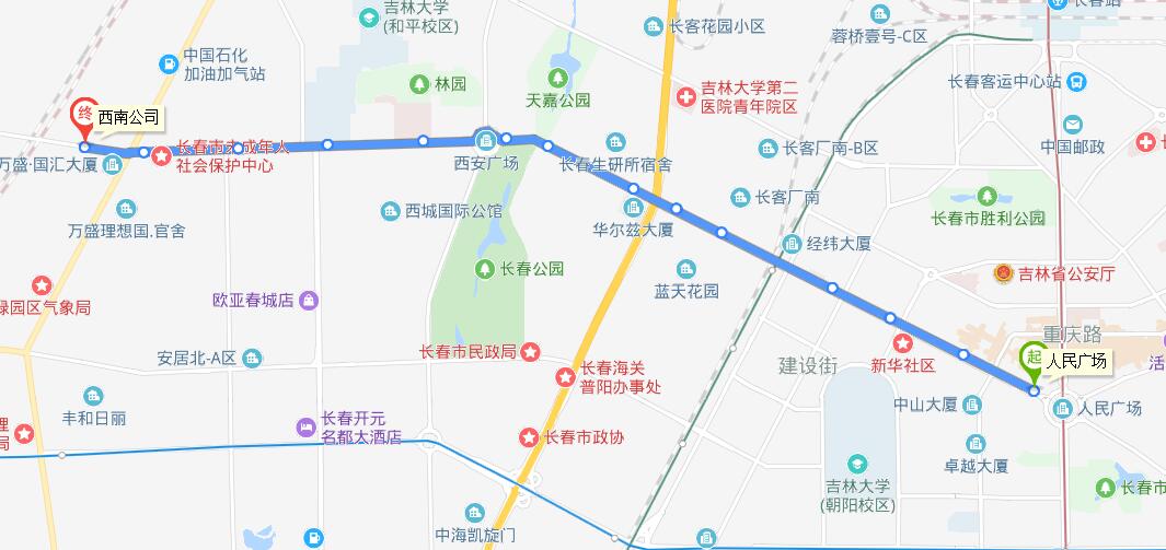 長春公交64路線路圖