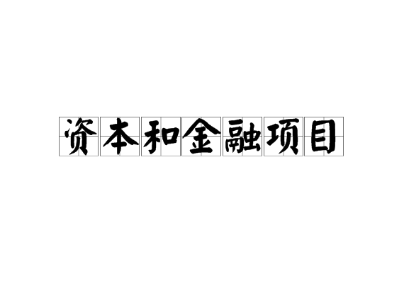 資本和金融項目