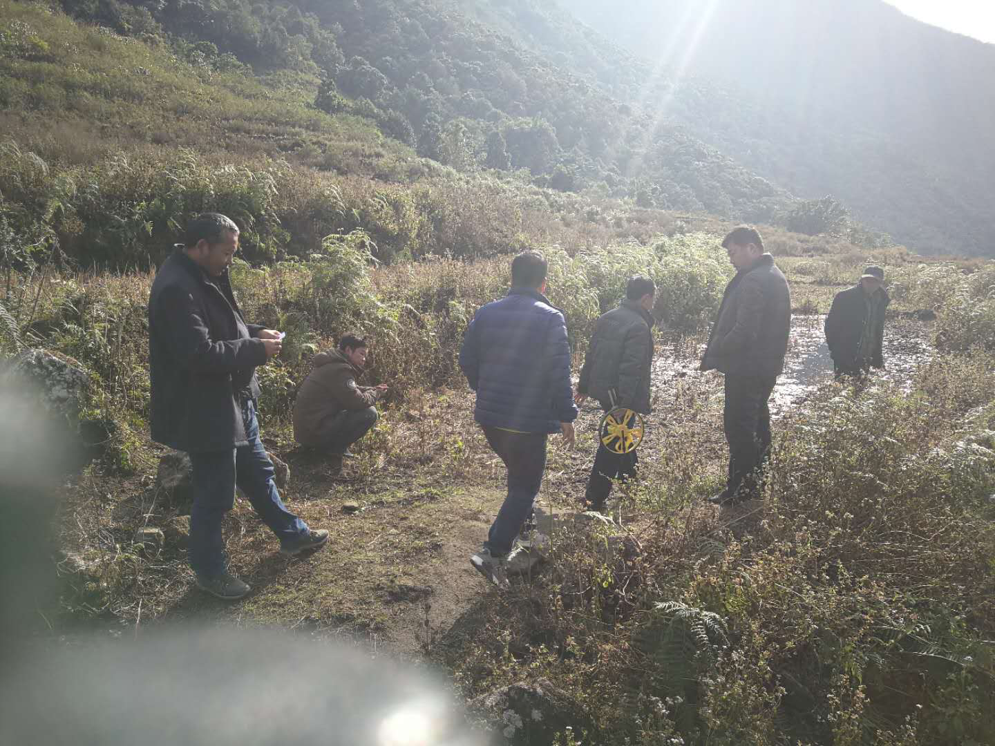 2018年1月背崩鄉江新村農田水利維修工程交點現場