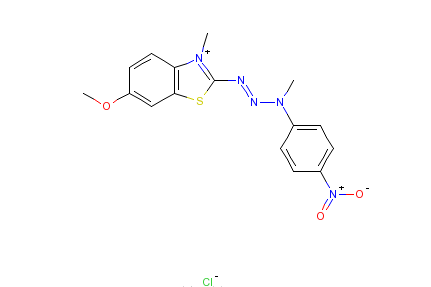 6-甲氧基-3-甲基-2-[3-甲基-3-（4-硝基苯基）-1-三嗪基]苯並噻唑翁氯化物