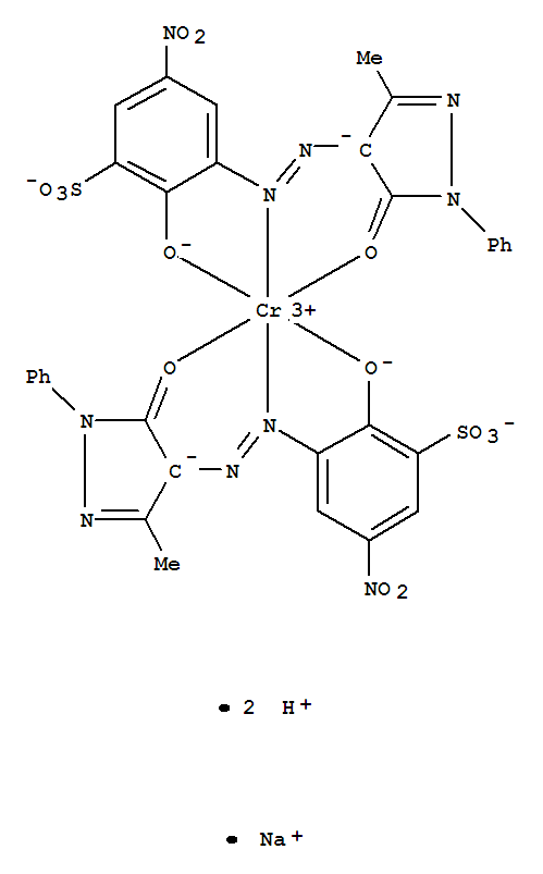 二-[3-[（4,5-二氫-3-甲基-5-氧代-1-苯基-1H-吡唑-4-基）偶氮]-2-羥基-5-硝基苯磺酸根合(3-)]鉻酸(3-)二氫鈉