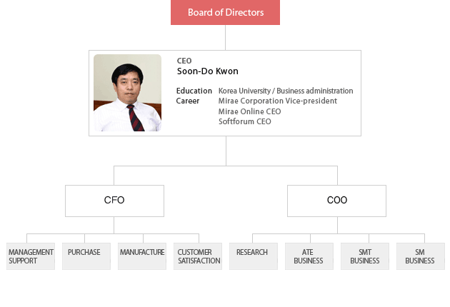 韓國未來Mirae公司組織架構
