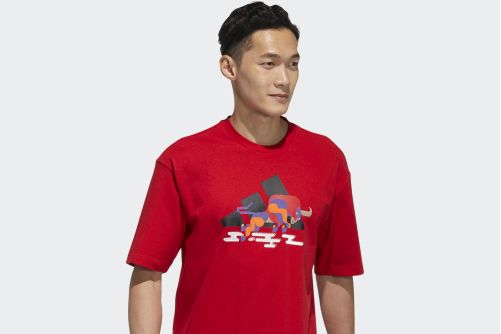 ADIDAS 21新春系列CNY GFX T 夏季運動印花短袖T恤