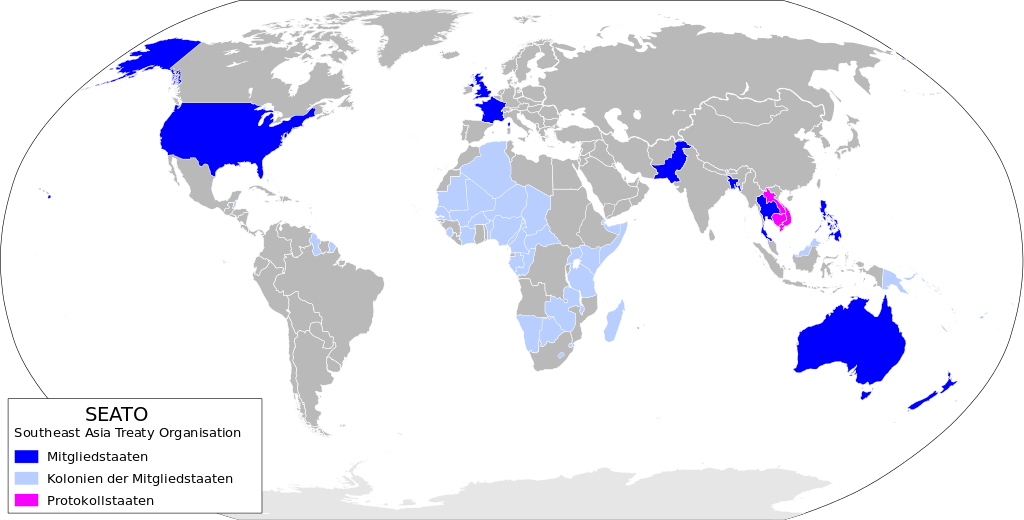 東南亞條約組織成員國的位置（1959年）