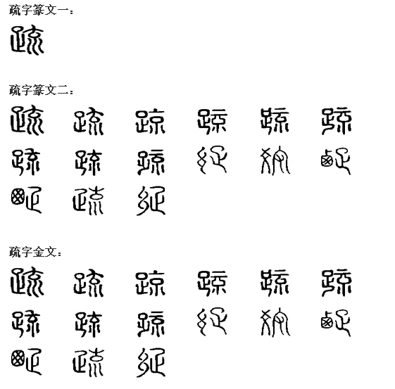 疏字的意思