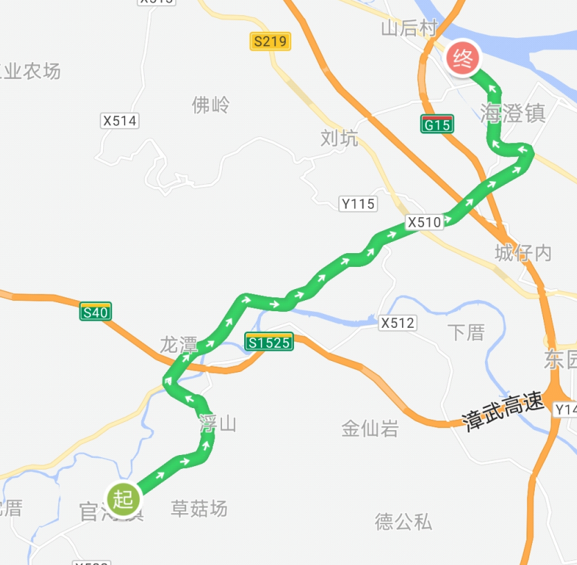 漳州公交606路下行路線圖