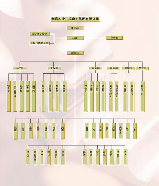 福建利嘉實業集團有限公司組織結構圖