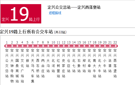 保定公交定興19路