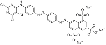 3-[[4-[[4-[（2,5,6-三氯嘧啶-4-基）氨基]苯基]偶氮]苯基]偶氮]萘-1,5,7-三磺酸鈉