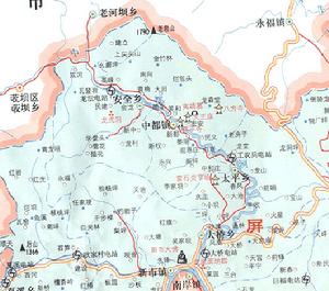 屏山縣中都鎮地圖