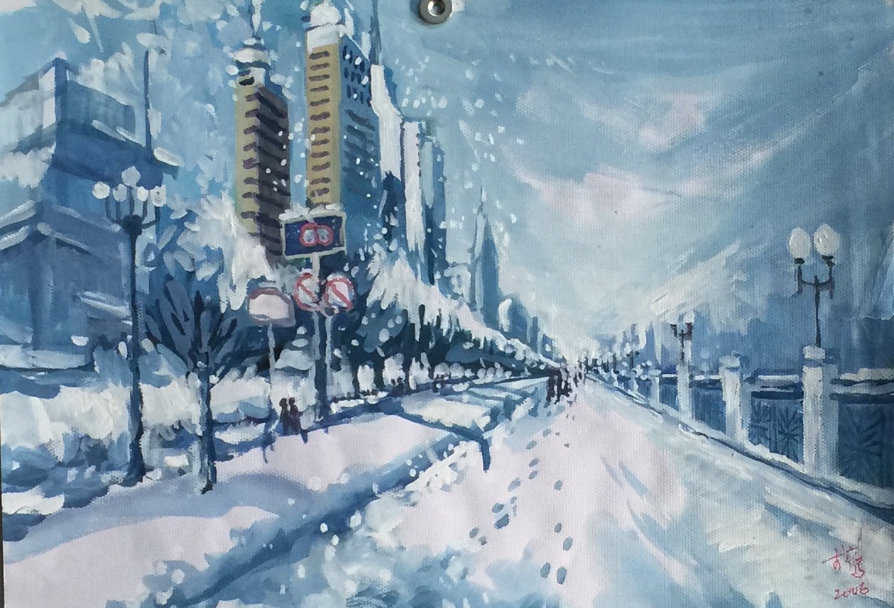 江濱雪景