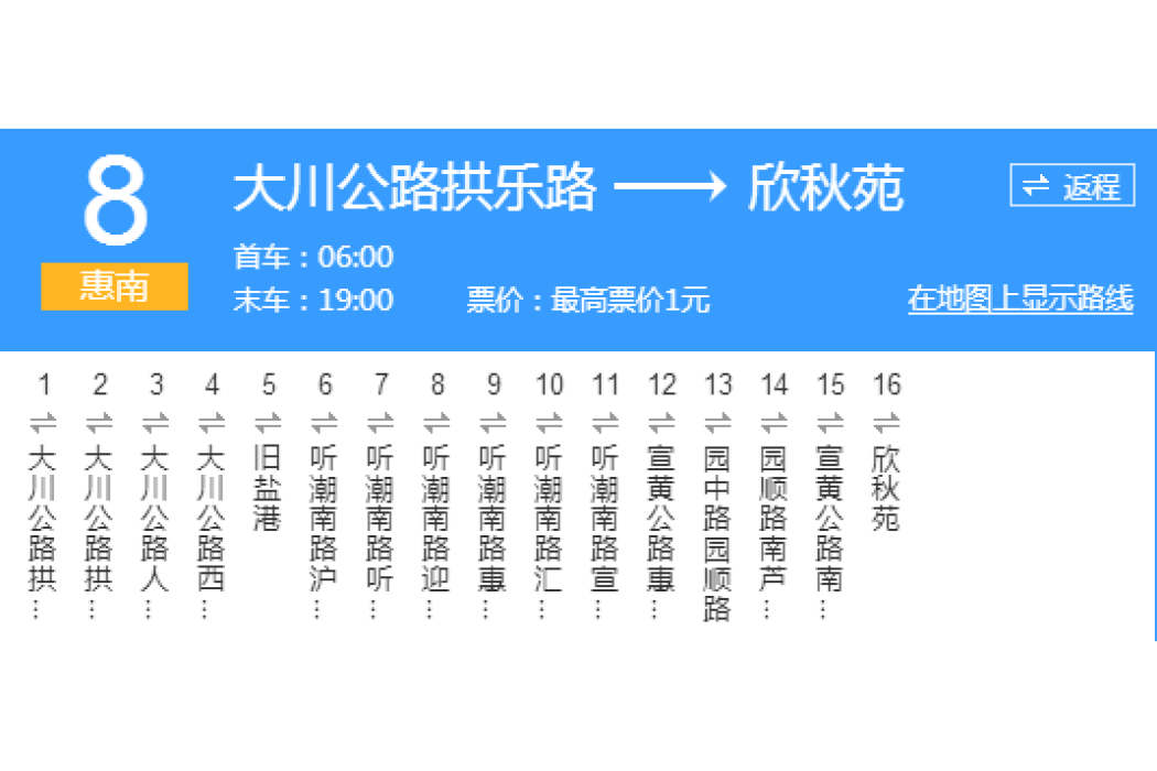 上海公交惠南8路(上海惠南8路)