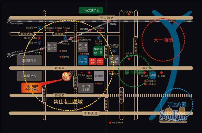 半島悅城交通示意圖