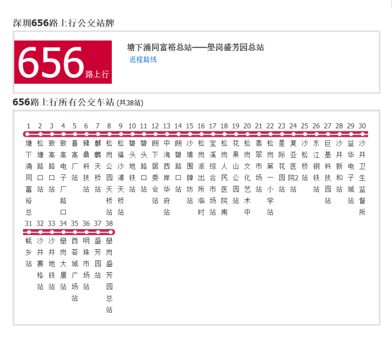 深圳公交656路