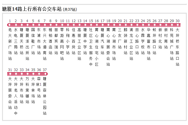 塘廈公交14路