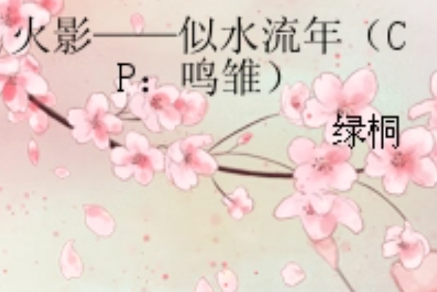 火影——似水流年（CP：鳴雛）