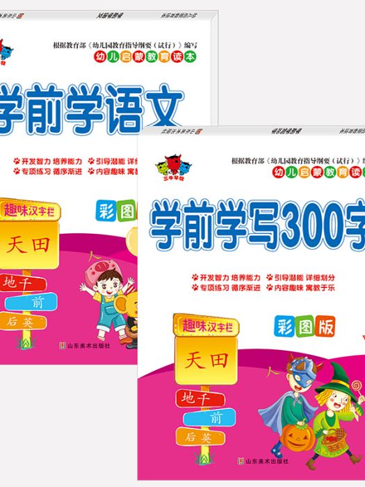 幼兒啟蒙教育讀本。學前學語文學前學寫300字4-7歲全2冊