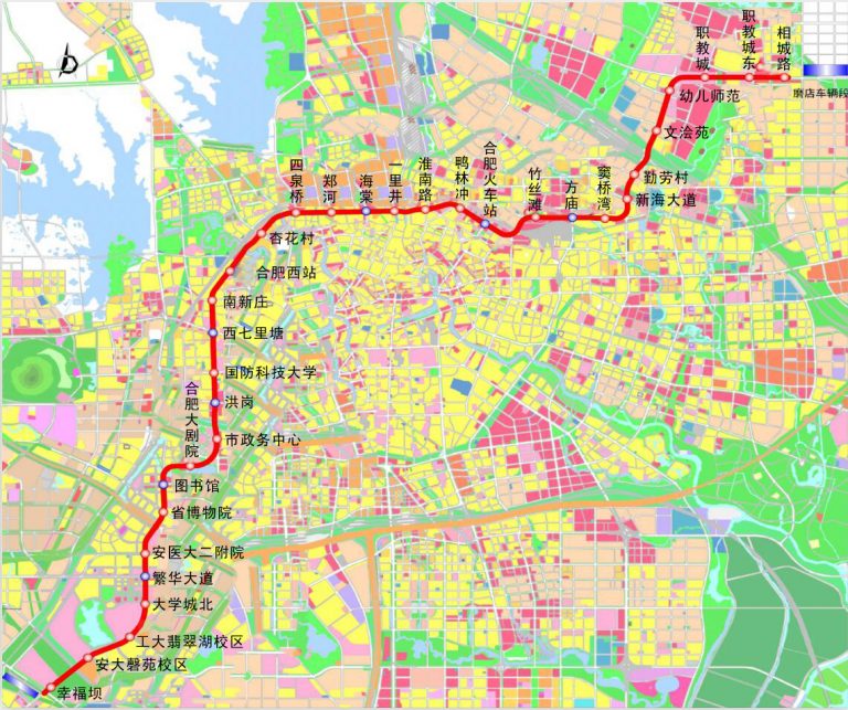 合肥軌道交通3號線線路走向示意圖