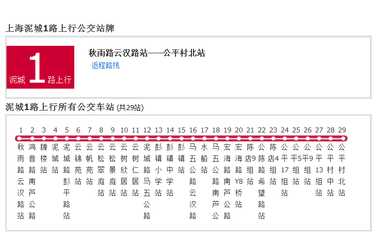 上海公交泥城1路