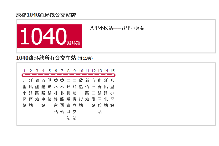 成都公交1040路環線