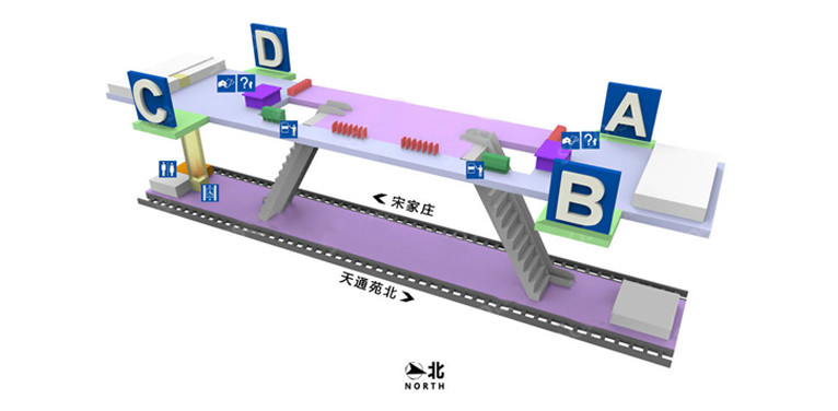 磁器口站站內立體圖（5號線）