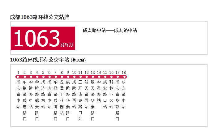 成都公交1063路環線