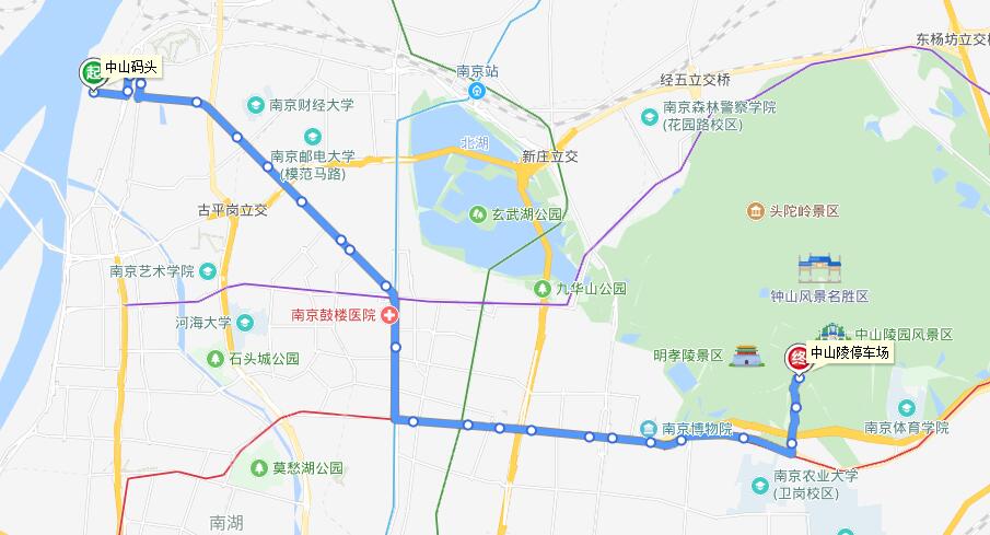 南京公交34路線路走向圖