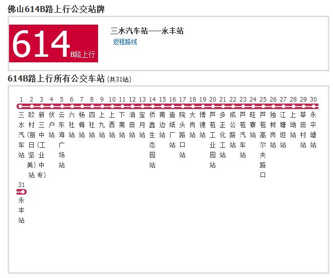 佛山公交614B路