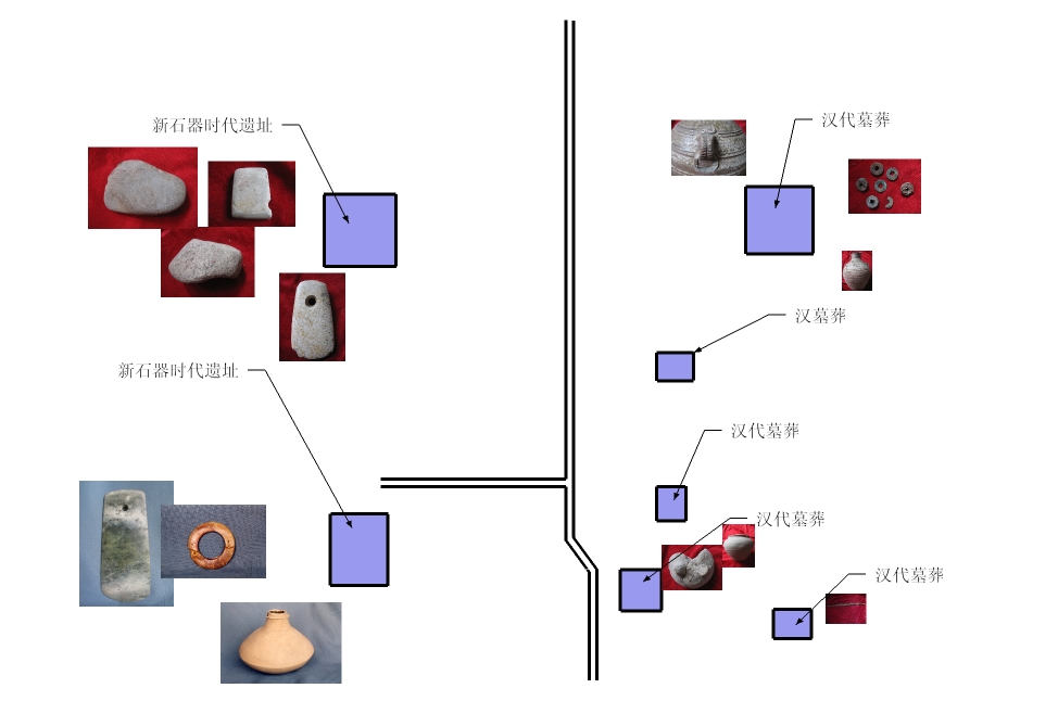 東園遺址及部分墓葬分布圖(文嬰繪製)