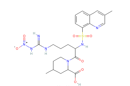 (2R,4R)-1-[(2S)-5-[[亞硝胺甲基]氨基]-2-[[（3-甲基-8-喹啉基）醯磺基]氨基]-1-氧代戊基]-4-甲基-2-哌啶甲酸