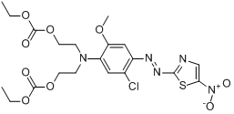 5-氯-N,N-雙[2-（乙氧基碳醯氧基）乙基]-2-甲氧基-4-（5-硝基-1,3-噻唑-2-基偶氮）苯胺