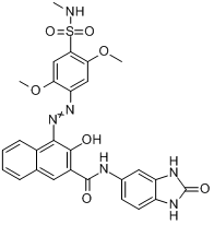 N-（2,3-二氫-2-氧代-1H-苯並咪唑-5-基）-4-[[2,5-二甲氧基-4-[（甲基氨基）磺醯基]苯基]偶氮]-3-羥基-2-萘甲醯