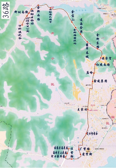 大連公交36路線路走向