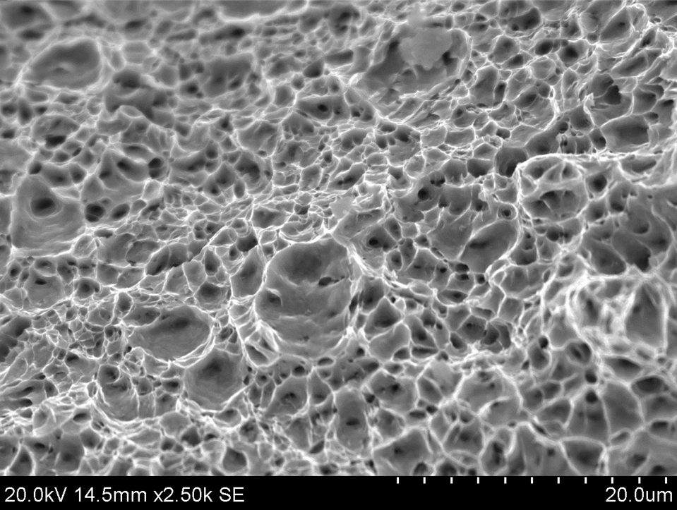 韌性斷裂斷口SEM微觀形貌