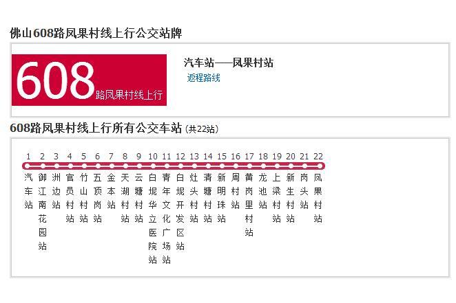 佛山公交608路鳳果村線