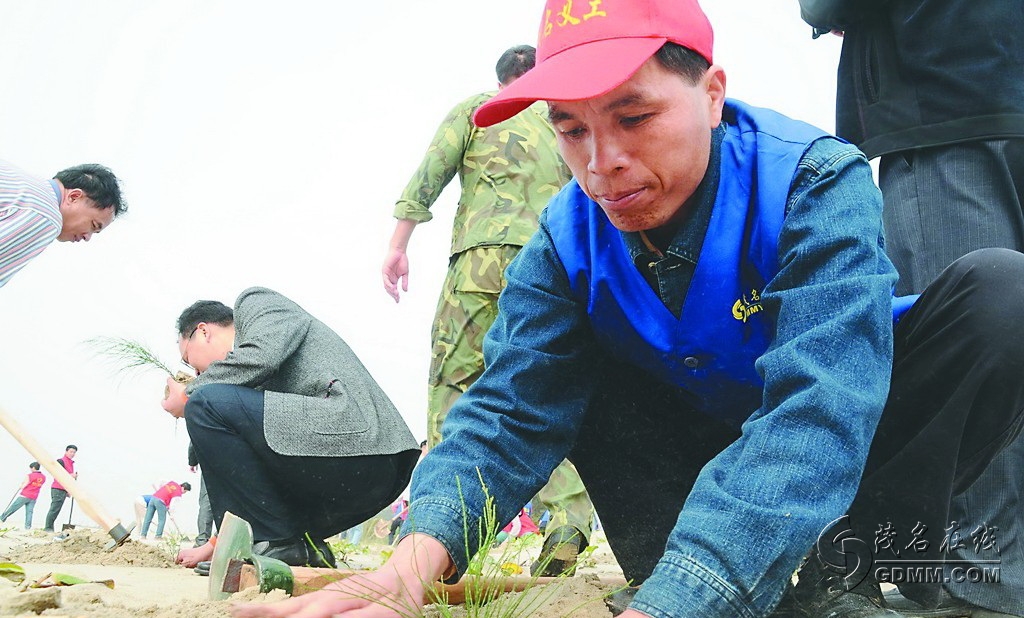 梁偉元在參加環保植樹活動