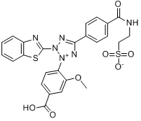 2-苯並噻唑基-3-（4-羧基-2-甲氧苯基）-5-[4-（2-磺乙基氨基甲醯）苯基]-2H-四氮唑