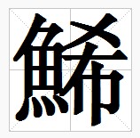 田字格中的“鯑”