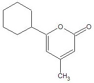 4-甲基-6環已基-2-吡喃酮分子結構式