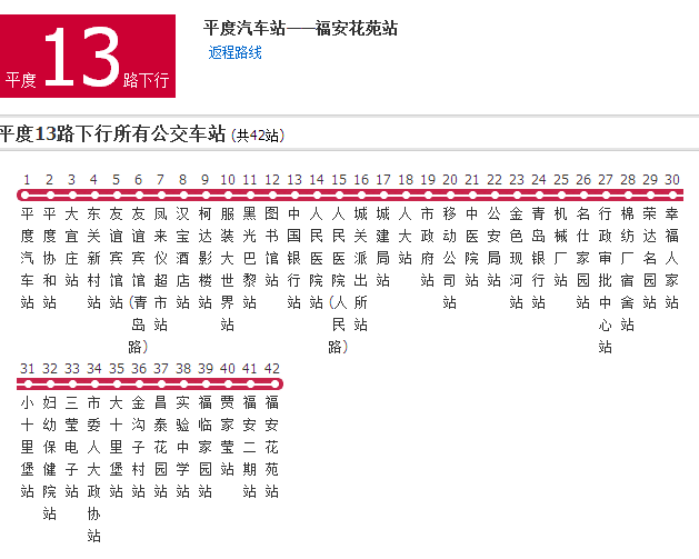 平度公交13路